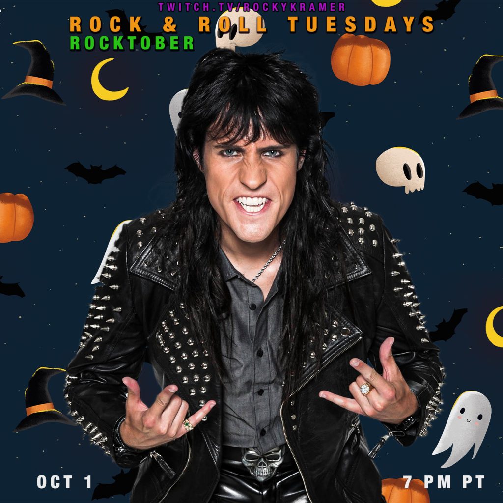 Rocky Kramer’s Rock & Roll Tuesdays Presents “Rocktober” On Tuesday October 1st, 2024, 7 PM PT on Twitch